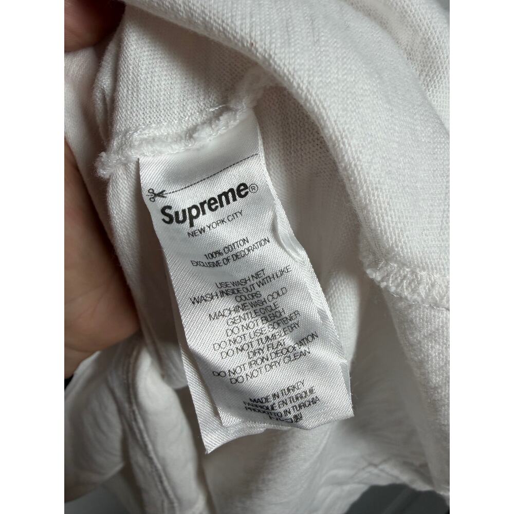 Supreme Rhinestone Raglan Short-Sleeve Top 'White' - Picture 5 of 5